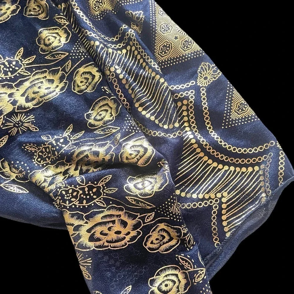 Large Lot 6 Vintage Lurex Lamé Rayon Gold, Silver Metallic Scarf Scarves 80s-90s - Picture 11 of 15